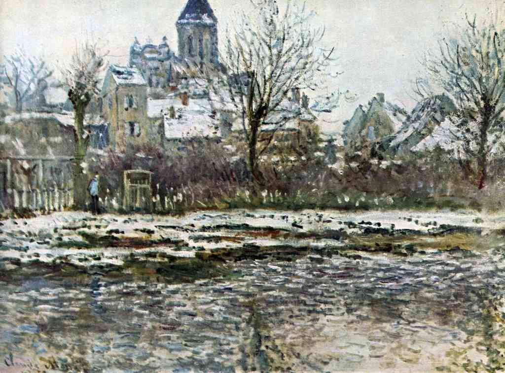 Snow In Vetheuil Monet A4 Photo Print