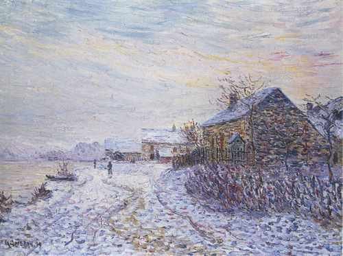 Snow Rifts Near The Seine A4 Photo Print