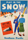Snow Ski Train Vintage Retro Advert Poster A4 Photo Print