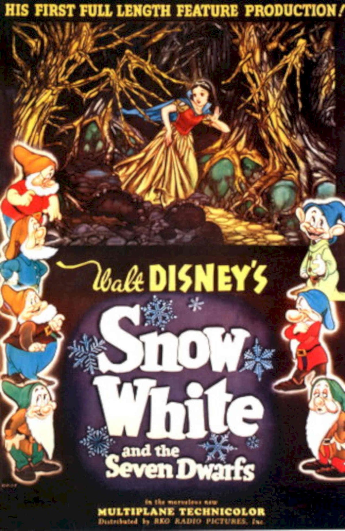 Snow White Dwarfs 1 1930s Vintage Retro Advert Poster