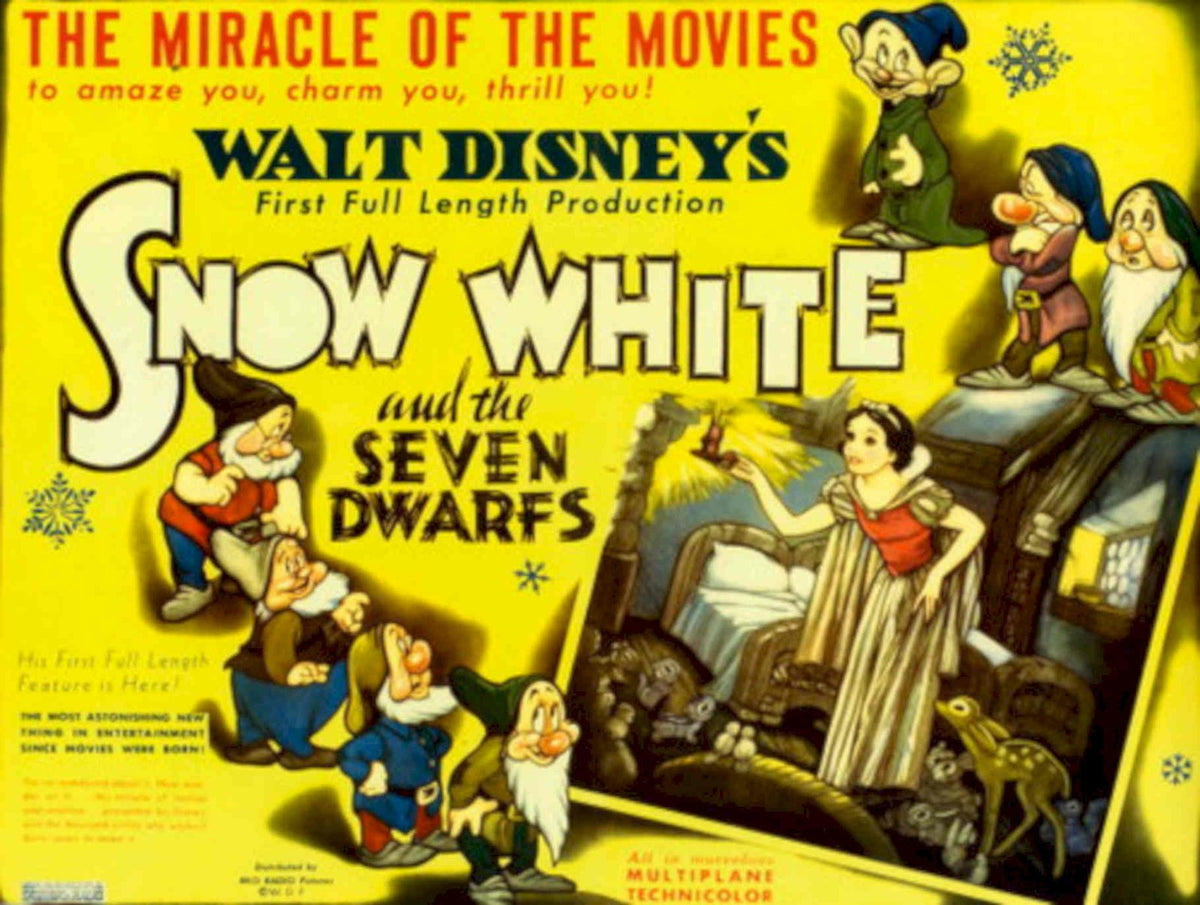 Snow White Dwarfs 2 1930s Vintage Retro Advert Poster