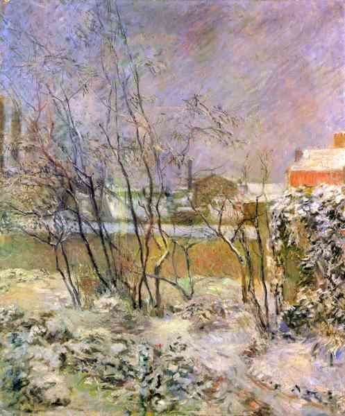 Snow in Rue Carcel by Gauguin A4 Photo Print