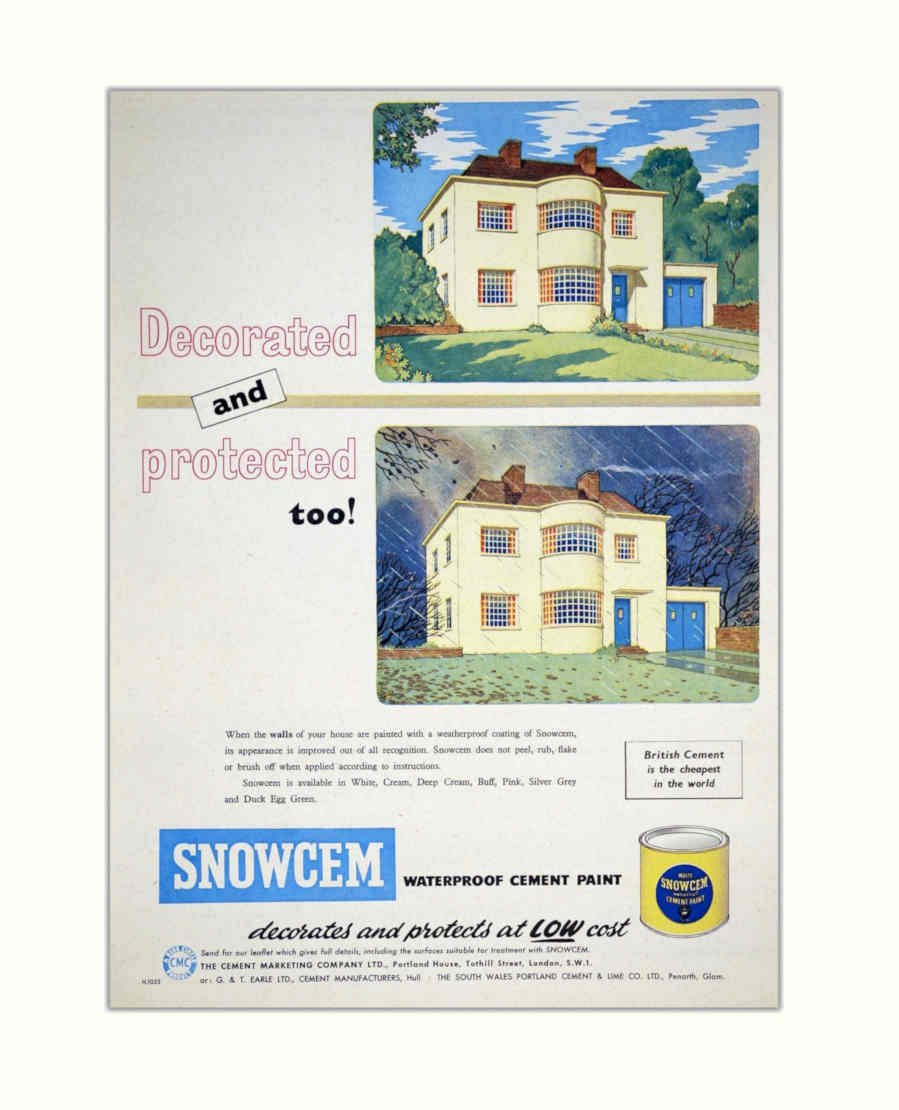 Snowcem Paint House 1 Vintage Retro Advert Poster A4 Photo Print