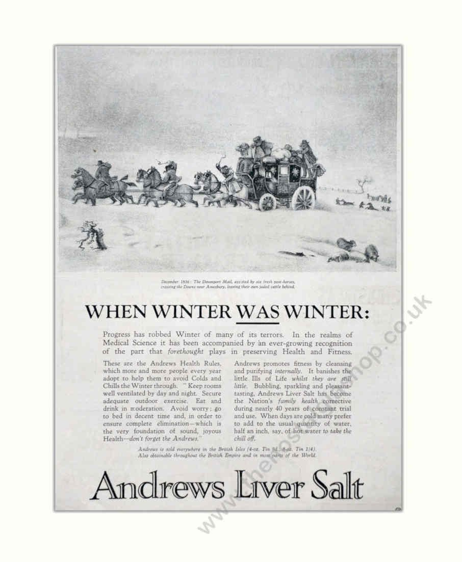 Snowy Cottage Liver Vintage Retro Advert Poster A4 Photo Print