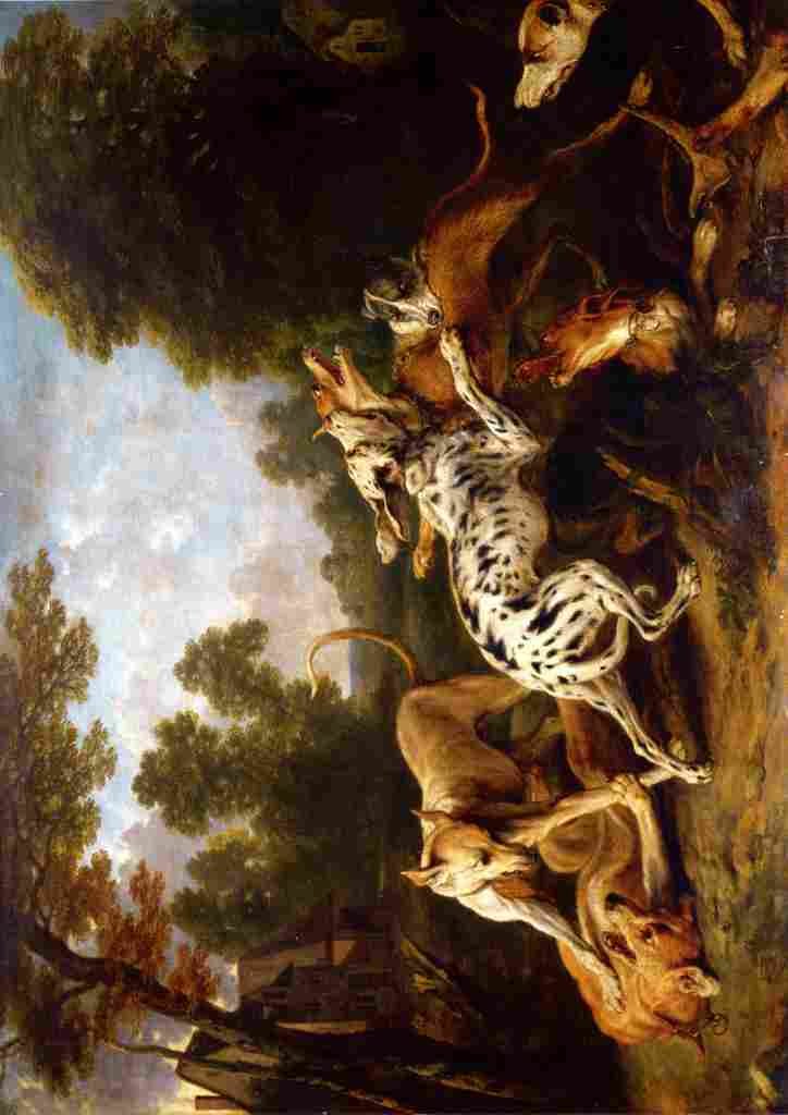 Snyders Frans Dogs fighting in a wooded clearing A4 Photo Print