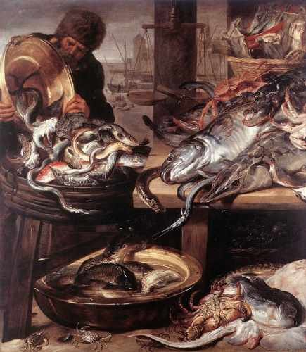 Snyders Frans The Fishmonger A4 Photo Print