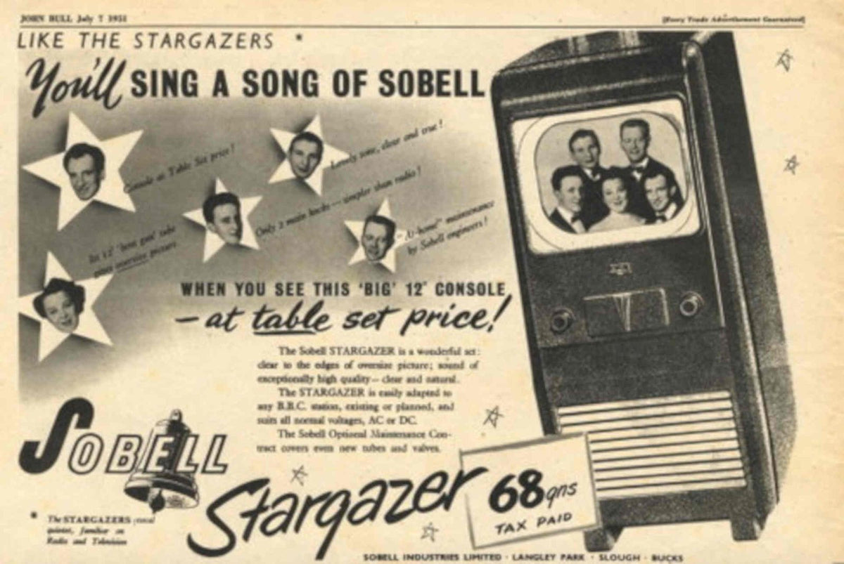 Sobell Stargazer 1961 1950s Vintage Retro Advert Poster
