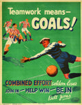 Soccer Team Goals Vintage Retro Advert Poster A4 Photo Print