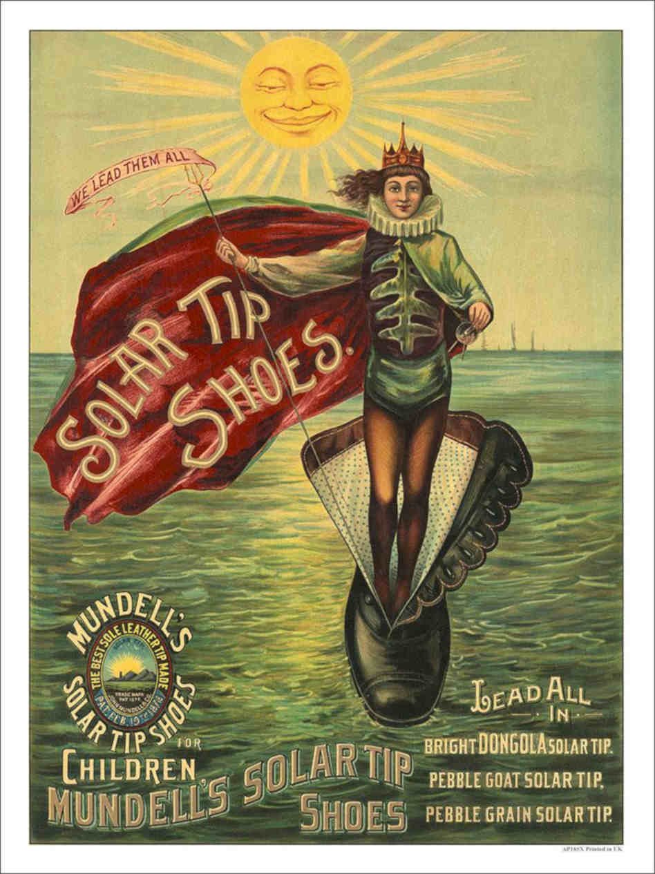 Solar Tip Shoes Vintage Retro Advert Poster A4 Photo Print