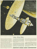 Solar Wind Ship 1950s Vintage Retro Advert Poster