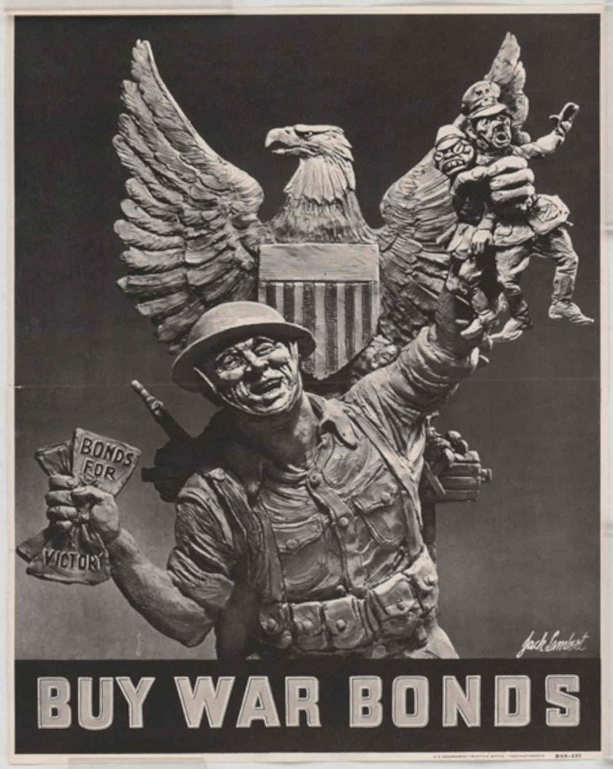 Soldier Banner Victory American World War II Advert Poster