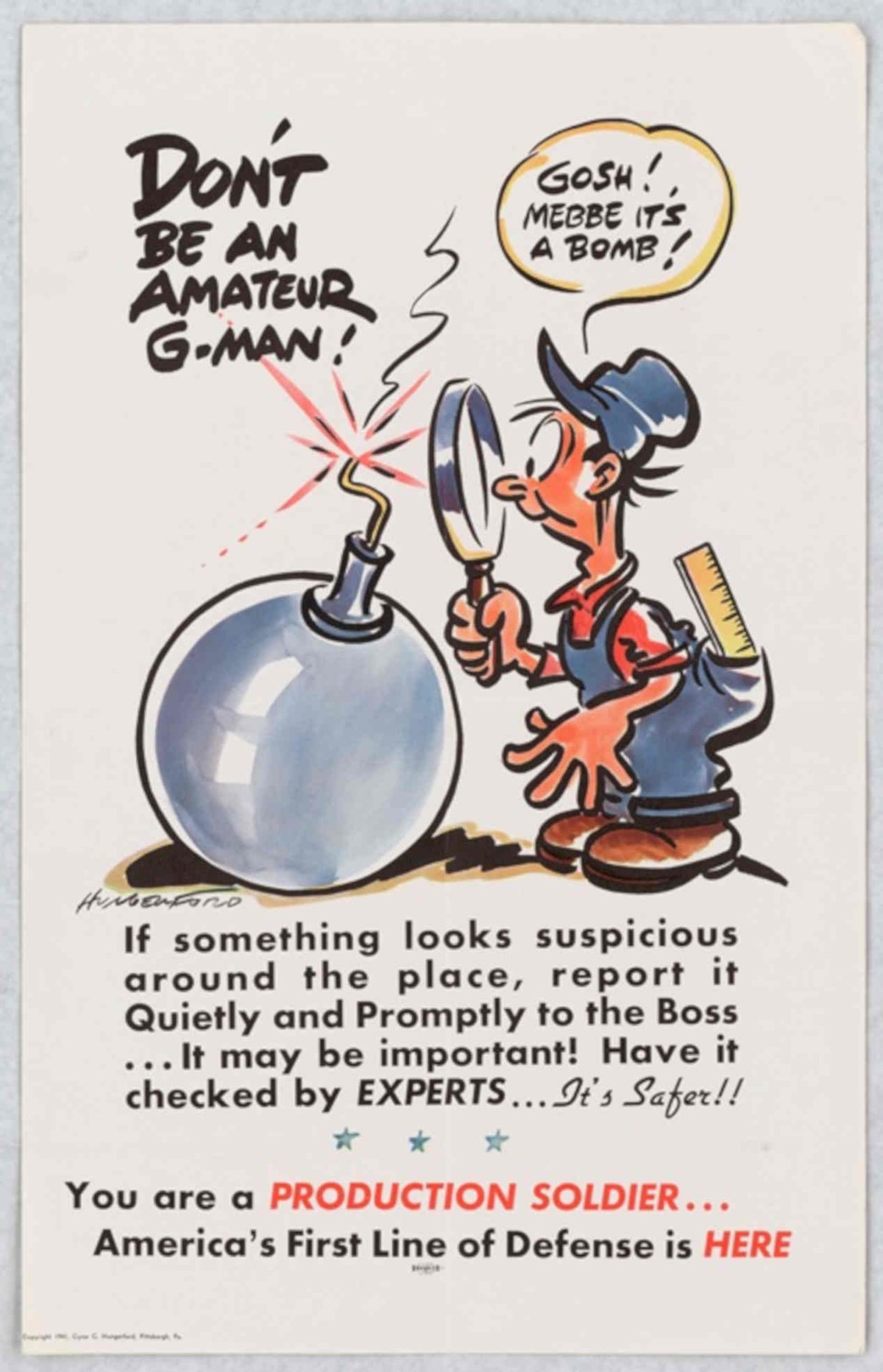 Soldier Bomb Report American World War II Advert Poster