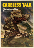 Soldier Communication Vigilance American World War II Advert Poster