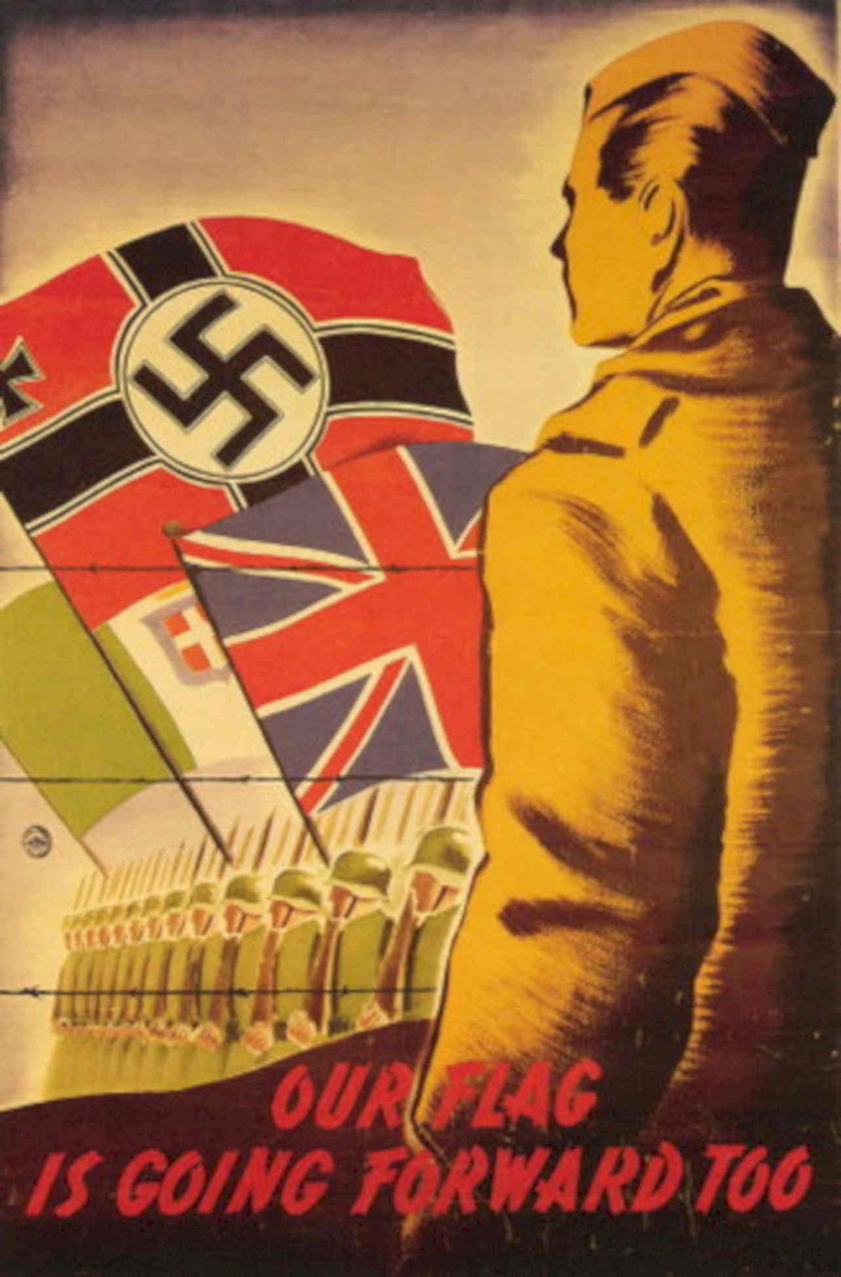 Soldier Flags War 1940s Vintage Retro Advert Poster