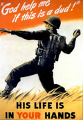 Soldier Grass Warzone 1940s Vintage Retro Advert Poster
