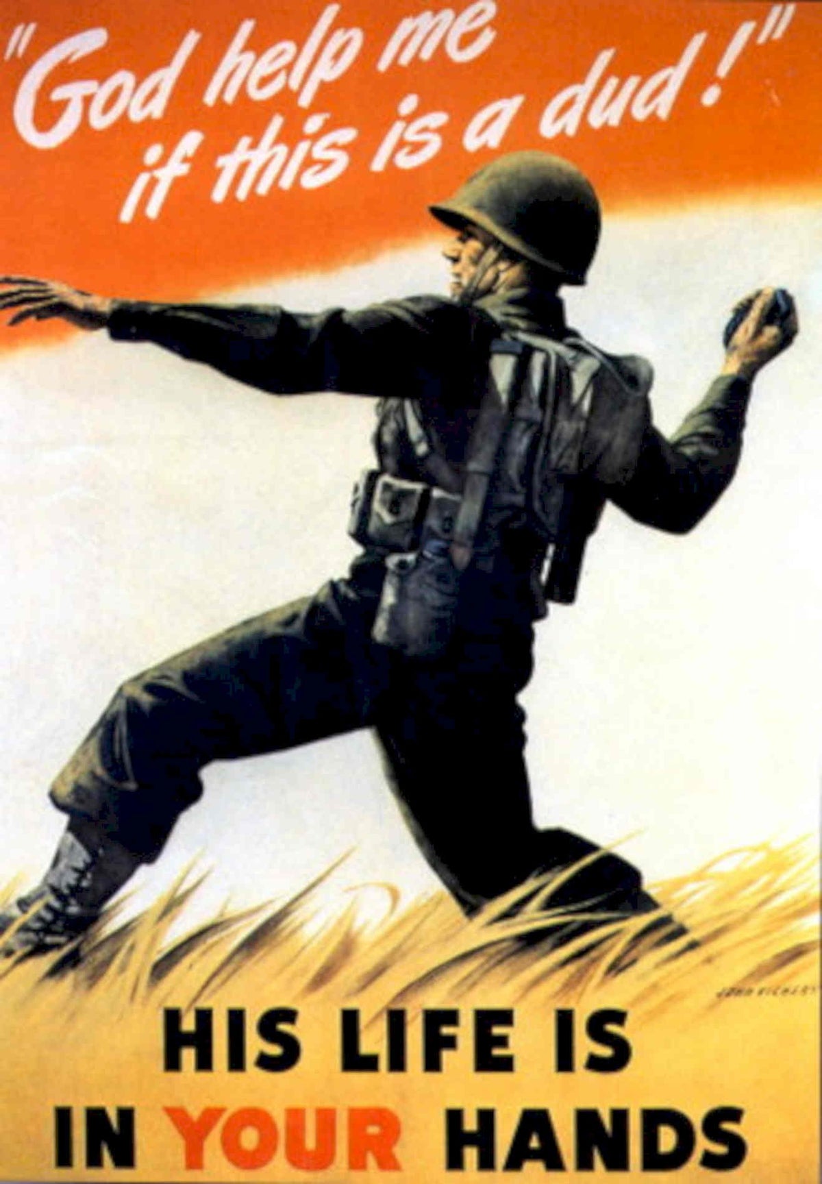 Soldier Grass Warzone 1940s Vintage Retro Advert Poster