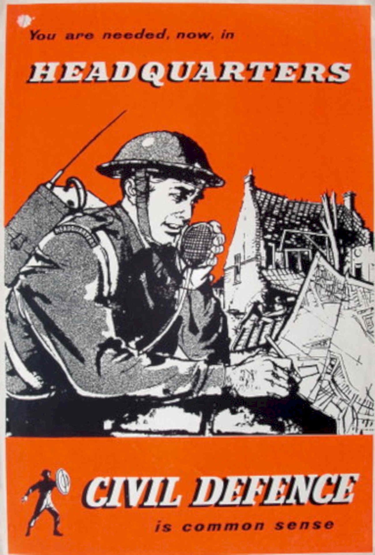 Soldier Hq Defence 1940s Vintage Retro Advert Poster