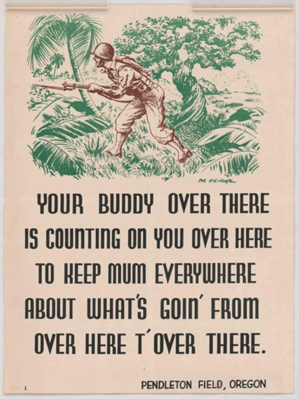 Soldier Jungle Rifle American World War II Advert Poster