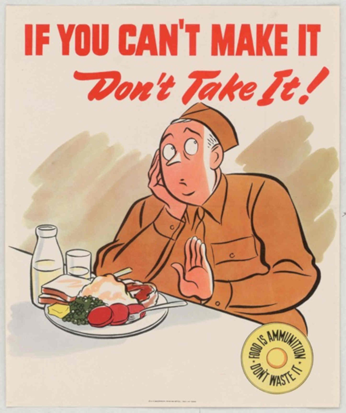Soldier Meal Ammo American World War II Advert Poster