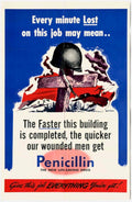 Soldier Mortar Building American World War II Advert Poster