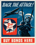 Soldier Parachute Sky American World War II Advert Poster