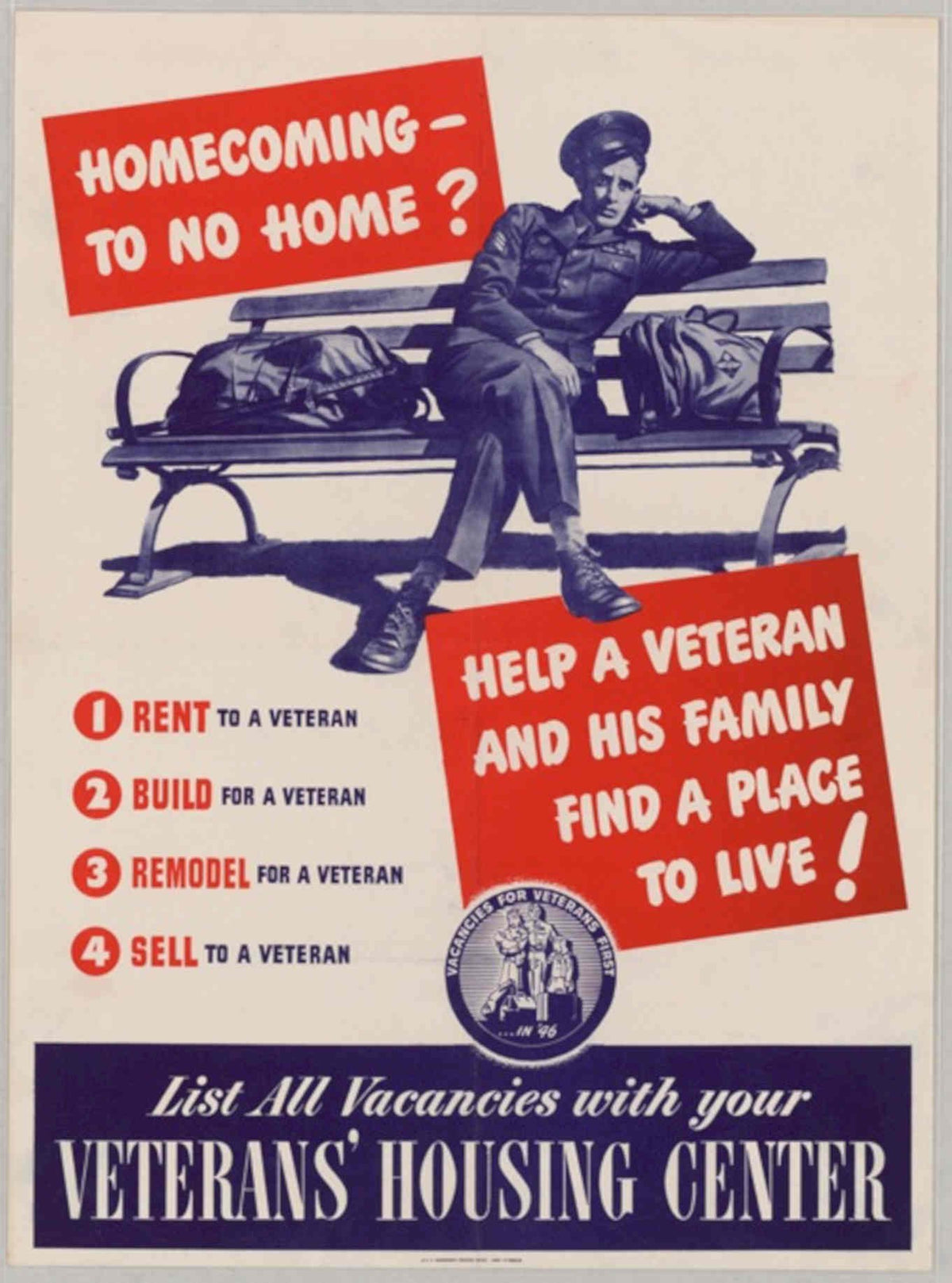 Soldier Park Homecoming American World War II Advert Poster