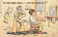 Soldier Recruit In Hands Of Barber barber advert A4 Photo Print