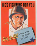 Soldier Stamp War American World War II Advert Poster