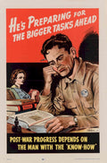 Soldier Tools Progress American World War II Advert Poster