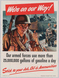 Soldier Truck Gasoline American World War II Advert Poster