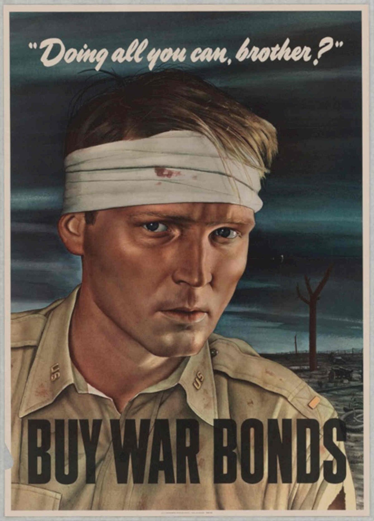 Soldier War Bonds American World War II Advert Poster
