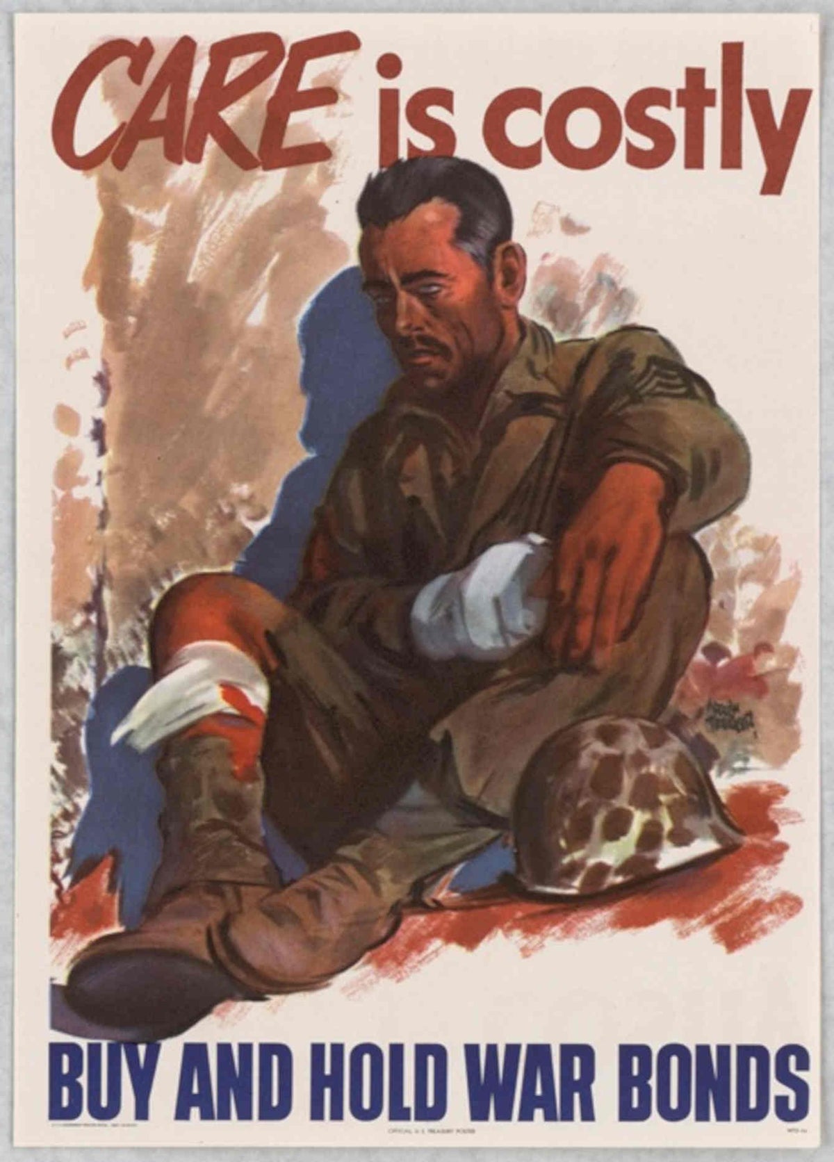 Soldier Wound Battlefield American World War II Advert Poster
