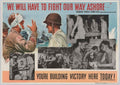 Soldiers Beach Victory American World War II Advert Poster