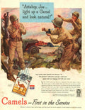Soldiers Camels Trench 1940s Vintage Retro Advert Poster