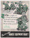 Soldiers Equipment Handle American World War II Advert Poster