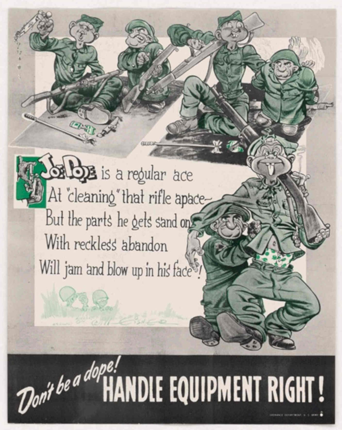 Soldiers Equipment Handle American World War II Advert Poster
