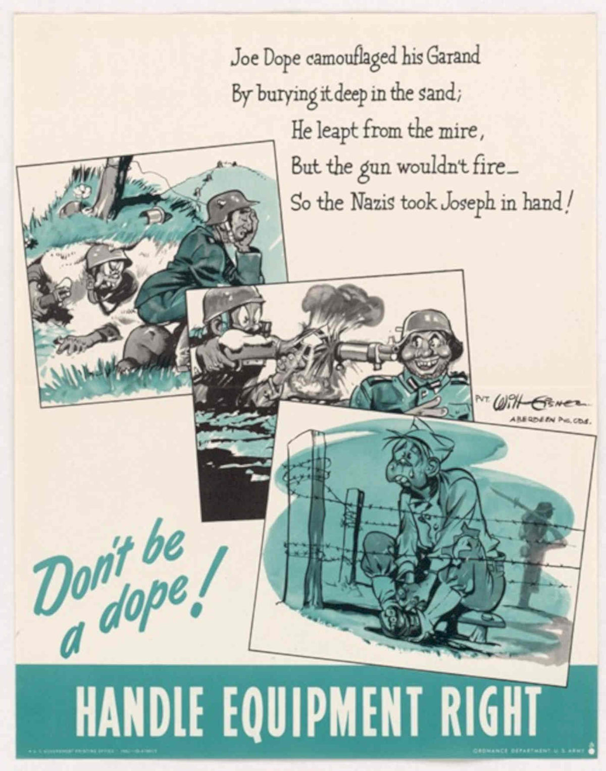 Soldiers Equipment Joe American World War II Advert Poster