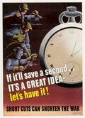 Soldiers Factory Clock American World War II Advert Poster