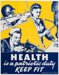 Soldiers Factory Health American World War II Advert Poster