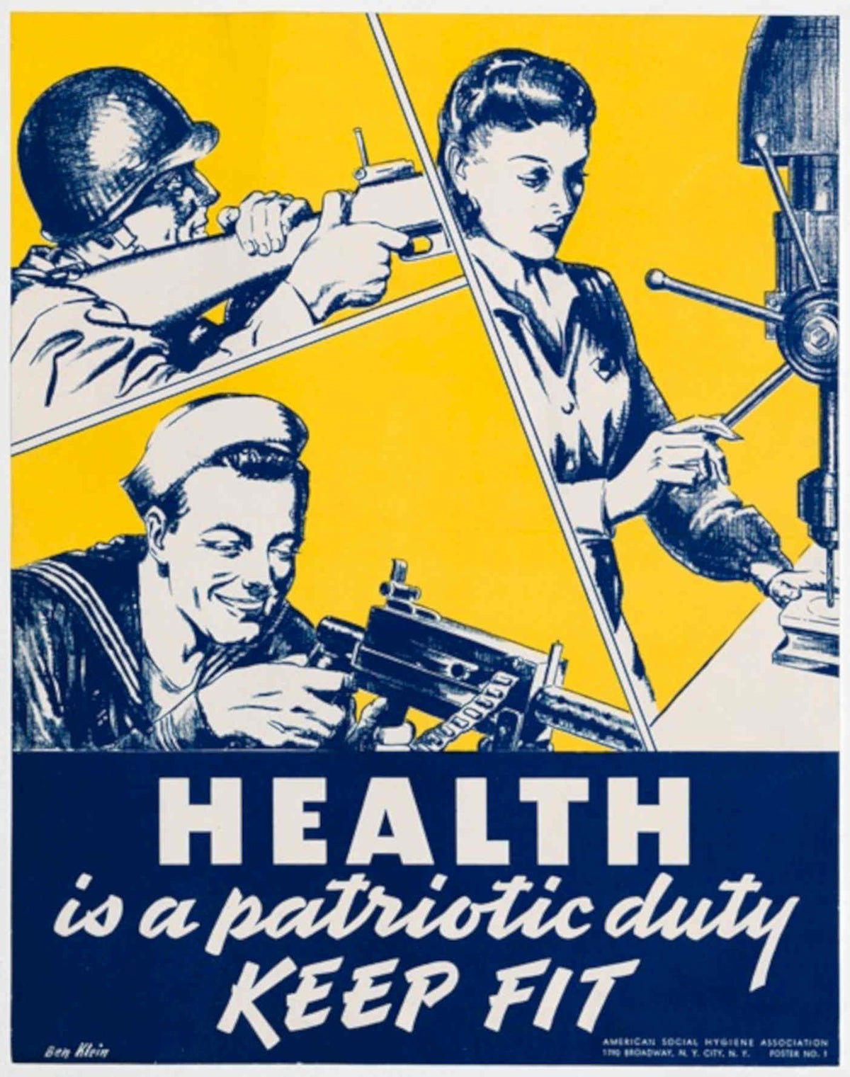 Soldiers Factory Health American World War II Advert Poster