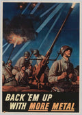 Soldiers Gun Smoke American World War II Advert Poster
