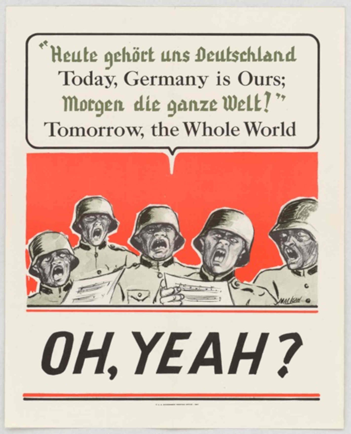Soldiers Instruments World American World War II Advert Poster