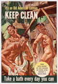 Soldiers Shower Jungle American World War II Advert Poster