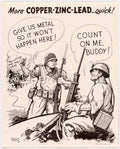 Soldiers Trench War American World War II Advert Poster