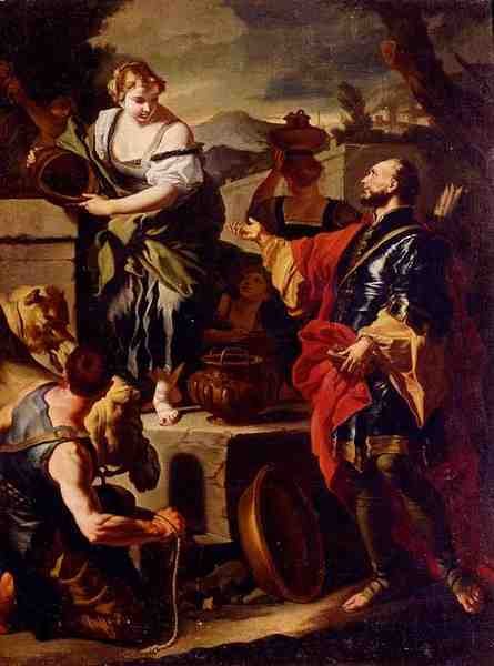 Solimena Francesco Rebecca And Eliezer At The Well A4 Photo Print