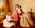 Solomon Abraham A Portrait Of Two Girls With Their Governess A4 Photo Print