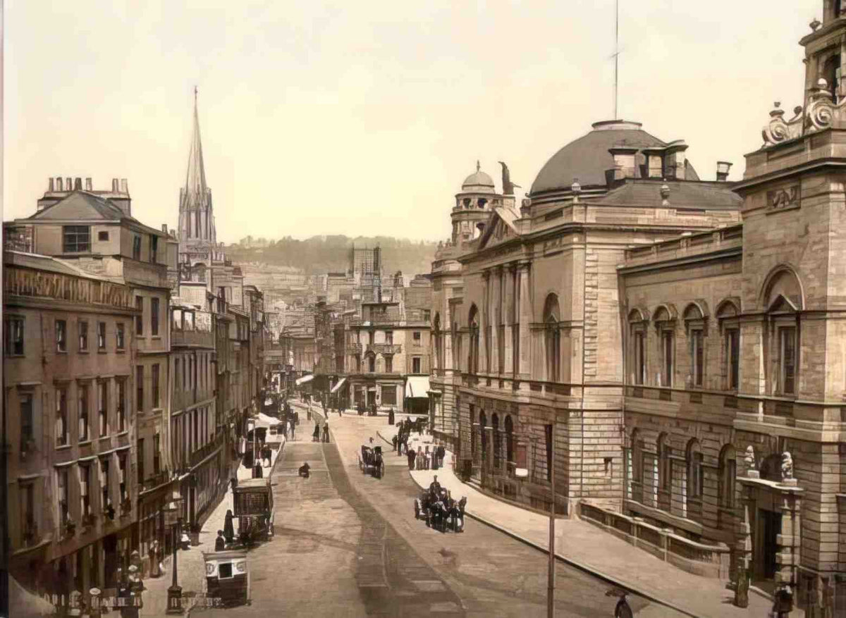 Somerset Bath High Street Vintage A4 Photo Print