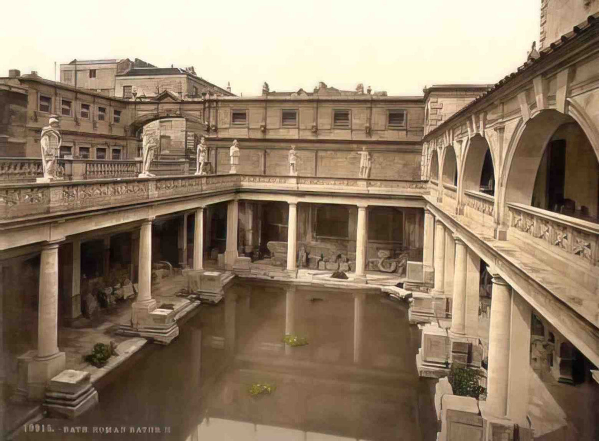 Somerset Bath Roman Baths II Vintage A4 Photo Print