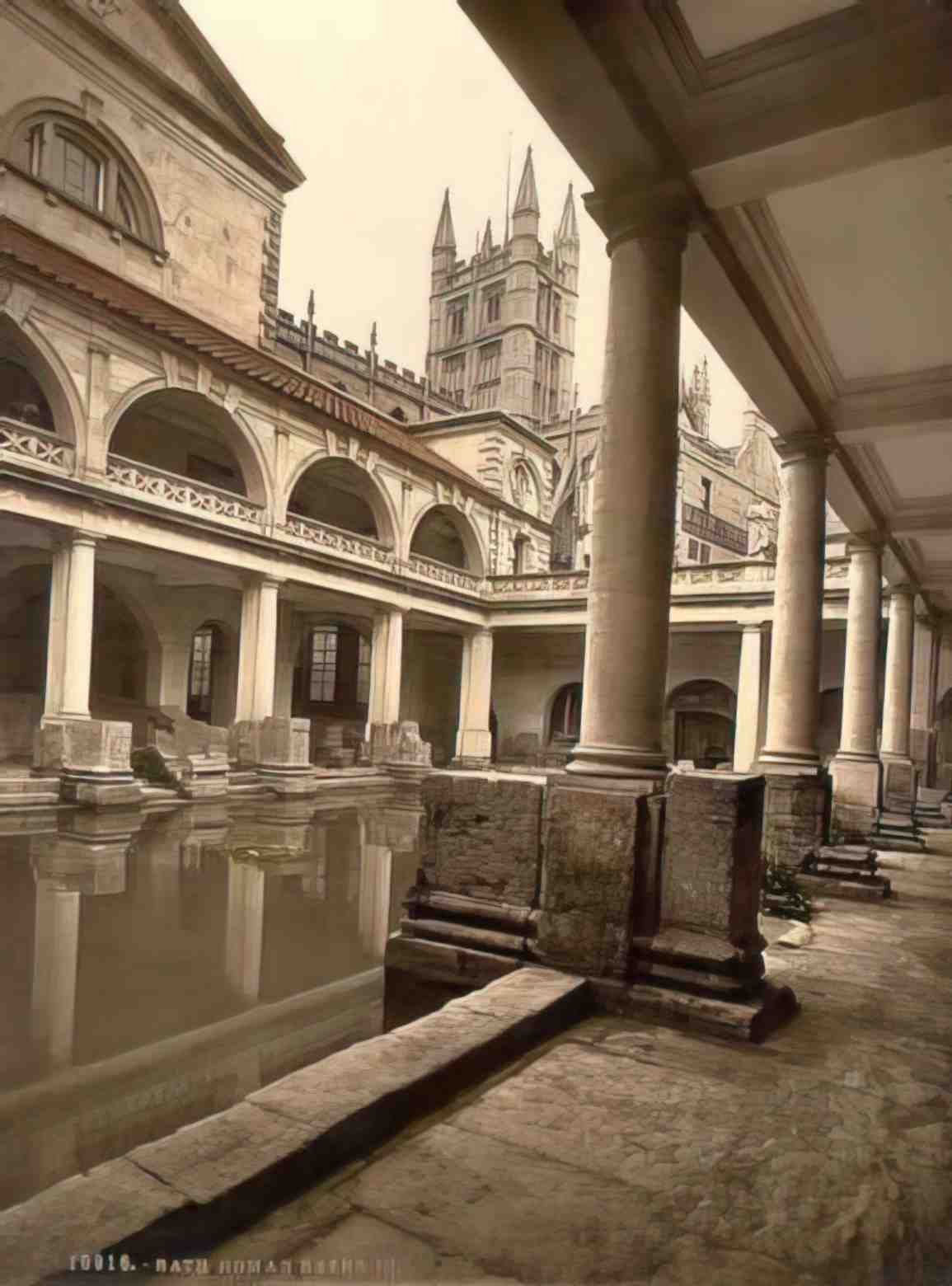 Somerset Bath Roman Baths III Vintage A4 Photo Print
