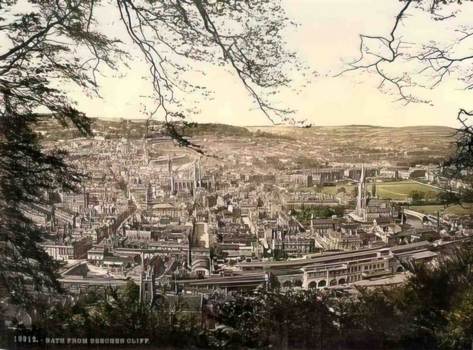 Somerset Bath from Berchen Cliff Vintage A4 Photo Print